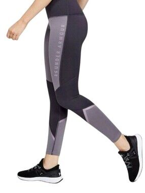 Under Armour Two-Tone Purple COLDGEAR Compression Athletic Running Leggings SM